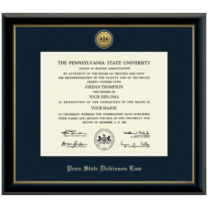 #141 Diploma Frame Penn State Dickinson Law Gold Medallion Onyx Gold (Black)
